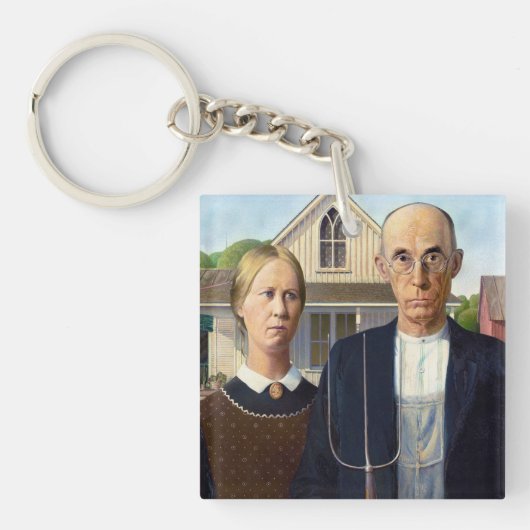 Porte-clés American gothique classique peinture Grant Wood (Devant)