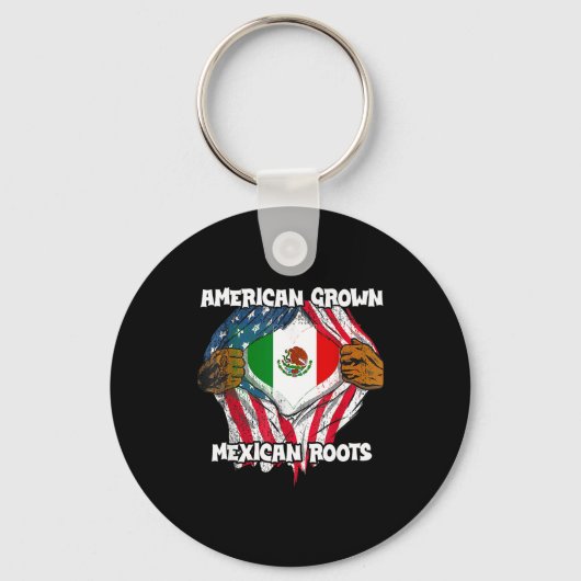 Porte-clés American Grown Mexican Roots Mexico Country Lover  (Recto)