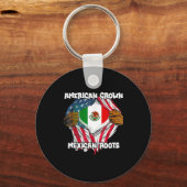 Porte-clés American Grown Mexican Roots Mexico Country Lover  (Recto)