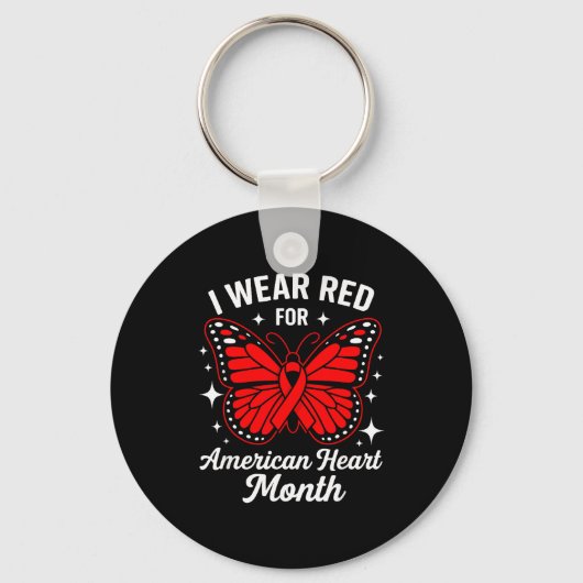 Porte-clés American Heart Disease Awareness Month Ribbon Red (Recto)