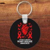 Porte-clés American Heart Disease Awareness Month Ribbon Red  (Recto)