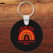 Porte-clés American Heart Disease Awareness Month Ribbon Red  (Recto)