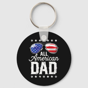Porte-clés American Papa 4 juillet Fête des pères Sungles Fam
