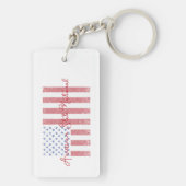 Porte-clés American Peace Flag Grunge + State National (Dos)