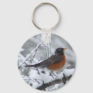 Porte-clés American Robin Bird Keychain