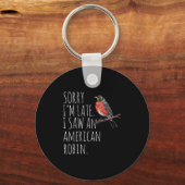 Porte-clés American Robin Oiseau à observer Amour drôle Sarca (Recto)