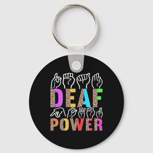 Porte-clés American Sign Language Deaf Awareness 3  (Recto)