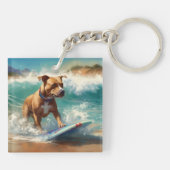 Porte-clés American Staffordshire Beach Surf Peinture (Dos)