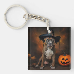Porte-clés American Staffordshire Citrouille Halloween effray