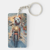 Porte-clés American Staffordshire équitation moto Noël (Dos)