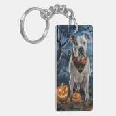 Porte-clés American Staffordshire Halloween Éffrayant (Devant gauche)