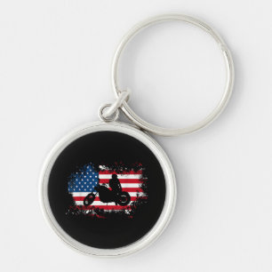 Porte-clés American US Flag Motorcycle Funny Sport Lover