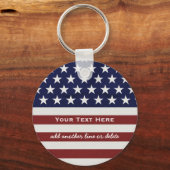 Porte-clés American USA Flag Patriotic July 4th Custom (Recto)