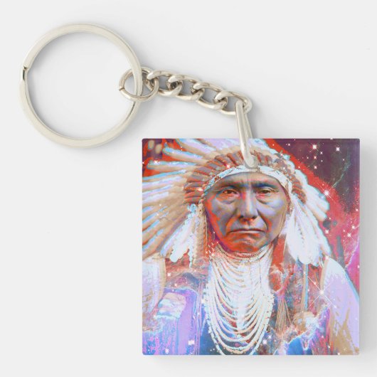 Porte-clés Amérindien Crazy Horse (Devant)