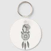 Porte-clés Amérindien Homme Indien Chef Dream catcher art (Verso)