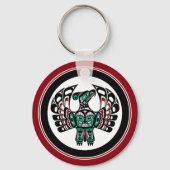 Porte-clés Amérindien Noir Haida Art Thunderbird (Recto)