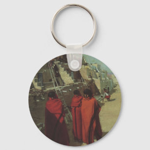 Porte-clés Amérindien vintage, Hopi Pueblo par Louis Akin