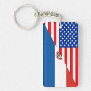 Porte-clés amérique américaine paraguay demi drapeau usa