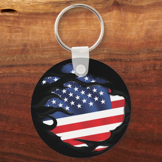 Porte-clés Amérique déchiré le drapeau (Recto)