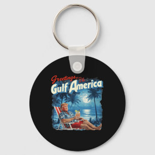Porte-clés Amérique Golfe Trump 2024 Retro Beach Amérique des