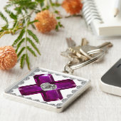 Porte-clés Amethyst Diamond Art, Porte - clé violet (Côté)