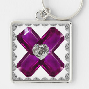 Porte-clés Amethyst Diamond Art, Porte - clé violet