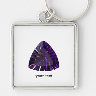 Porte-clés Amethyst Gemstone, Février Birthstone, Purple