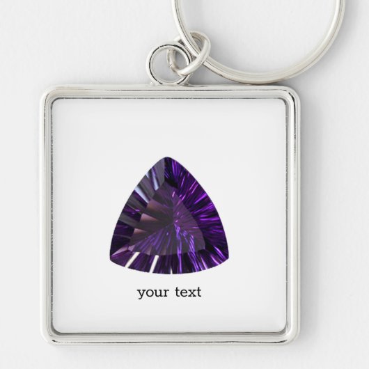 Porte-clés Amethyst Gemstone, Février Birthstone, Purple (Devant)
