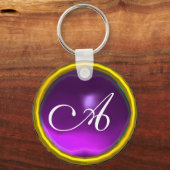 Porte-clés AMÉTHYST MONOGRAM, jaune violet (Recto)