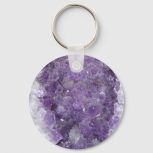 Porte-clés Améthyste Geode - pierre gemme en cristal violett