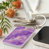 Porte-clés Améthyste Purple Crystal Gel Texture (Devant droit)