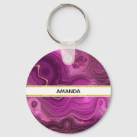 Améthyste Violet Et Agate Abstrait Or