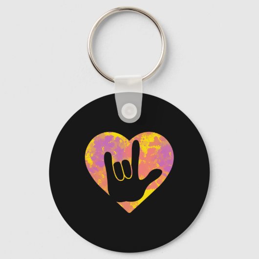 Porte-clés Ami Cute American Sign Language Pride Sourd Awar (Recto)