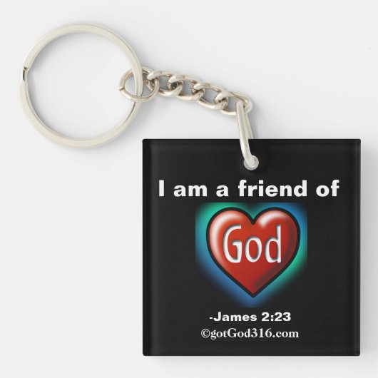 Porte-clés Ami de Dieu Coeur gotGod316.com (Devant)