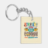 Porte-clés AMIS™ | Mais Premier café Vibrant Graphisme (Devant gauche)