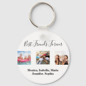 Porte-clés Amis pour toujours BFF nom photo blanc (Recto)