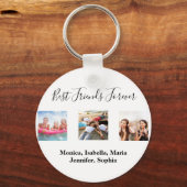 Porte-clés Amis pour toujours BFF nom photo blanc (Recto)