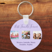 Porte-clés Amis pour toujours BFF nom photo violet (Recto)