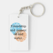 Porte-clés Amitié et argent Citations (Dos)
