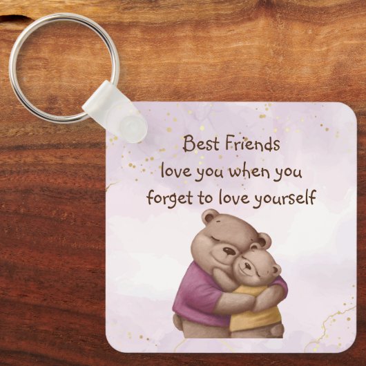 Porte-clés Amitié Teddy Ours Aimez-vous Inspiration (Recto)