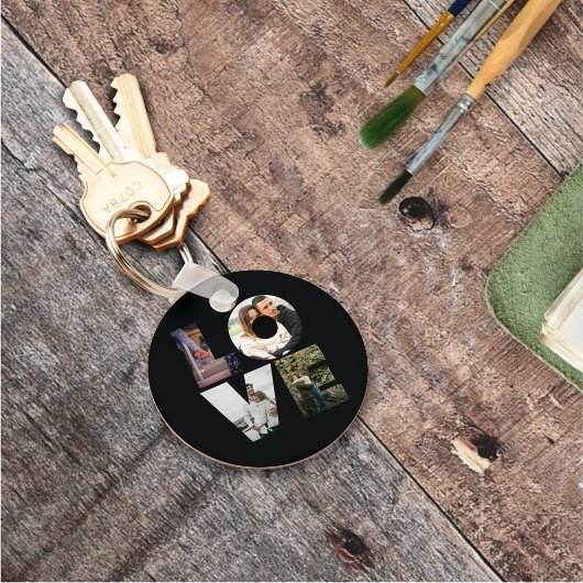 Porte-clés AMOUR - 4 couples / famille photo collage Teplate