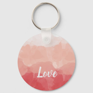 Porte-clés Amour à l'aquarelle rose