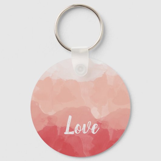 Porte-clés Amour à l'aquarelle rose (Recto)