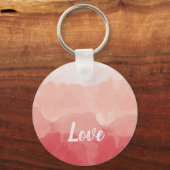 Porte-clés Amour à l'aquarelle rose (Recto)