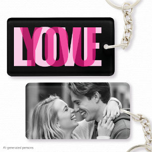 Porte-clés Amour à toi Photo personnalisée Typographie modern