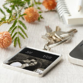 Porte-clés Amour Anniversaire Couple Date Photo Initiales (Côté)