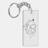Porte-clés 🌍 Amour autour du monde ✈️ (Devant gauche)