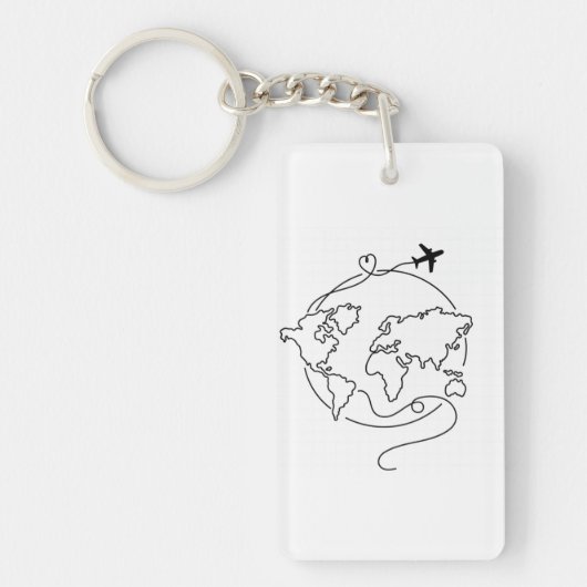 Porte-clés 🌍 Amour autour du monde ✈️ (Devant)