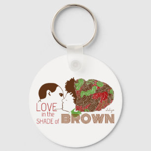 Porte-clés AMOUR Brown en VERT & ROUGE