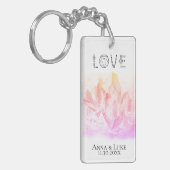 Porte-clés *~* "AMOUR" Cristaux roses Événements Mariage SWAG (Devant gauche)